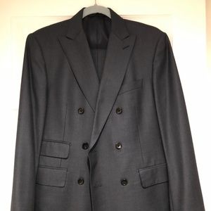 Banana Republic Doublet-Breasted Bird’s Eye Suit